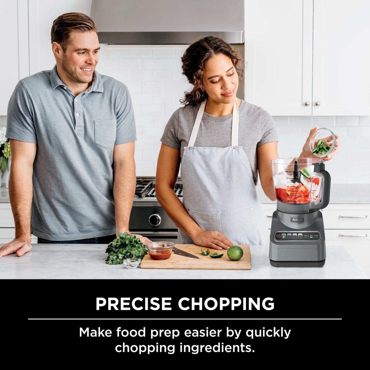 Ninja Professional - 9 Cup Food Processor, 1000 Watts, Auto-iQ 4 Presets, BN601 Silver