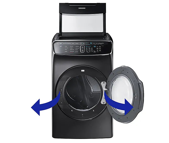 Samsung -DVE60M9900V/A3-7.5 cu. ft. Smart Electric Dryer with FlexDry in Black Stainless Steel