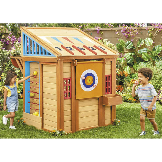 Little Tikes® Real Wood Adventures  5-in-1 Game House, Wooden Playhouse, Skee-Ball & More for Playground Backyard Set Suitable For Kids, Boys and Girls Ages 3+