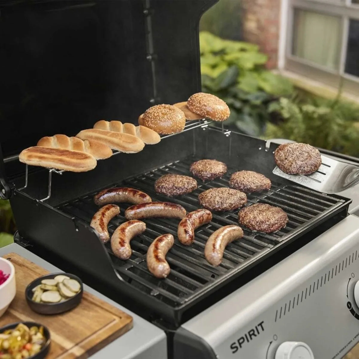 Weber Spirit - 1501000 - 48 Inch E-210 Freestanding Gas Grill with Double Side Tables, Cast Iron Grates, Stainless Steel Flavorizer® Bars, and Snap Jet Ignition