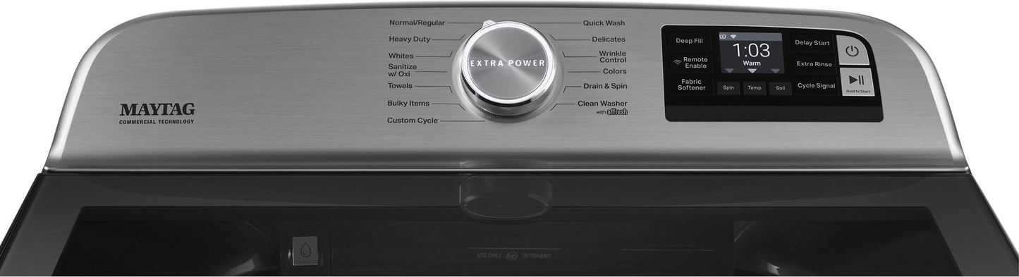 Maytag MVW7230HC - 5.2 Cu. Ft. High Efficiency Smart Top Load Washer with Extra Power Button - Metallic Slate