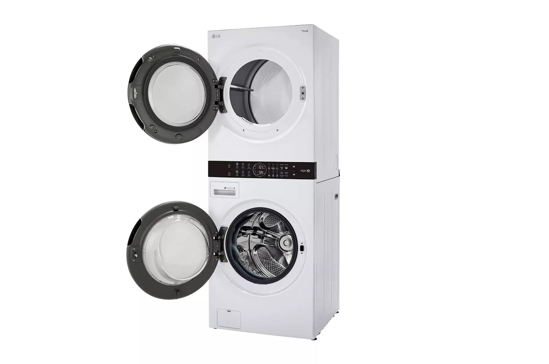 LG- WKG101HWA  - 4.5 Cu. Ft. HE Smart Front Load Washer and 7.4 Cu. Ft. Gas Dryer WashTower with Steam and Built-In Intelligence - White