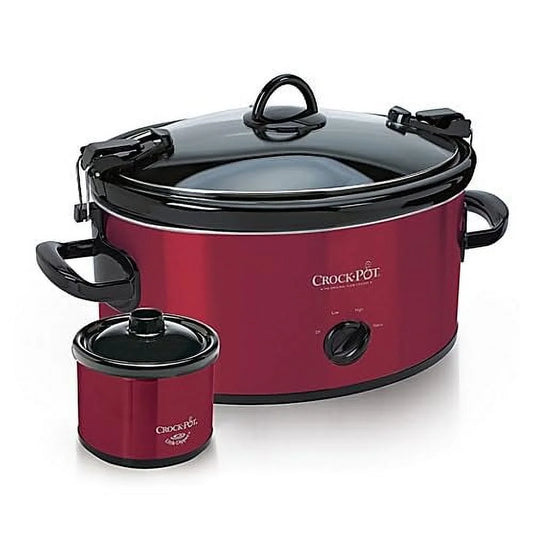 Crock-Pot 6-Quart Cook and Carry Slow Cooker with Little Dipper Warmer (Red)