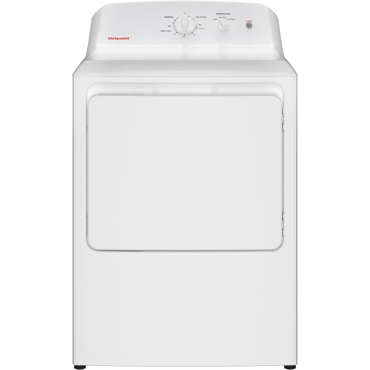 Hotpoint - HTX26GASWWW - 27 Inch Top Load Gas Dryer with 7.2 cu ft Capacity, Auto Dry, Powerful Venting, Large Diffuser, Aluminized Drum, Reversible Dryer Door, Shallow Depth Design and Up Front Lint Filter