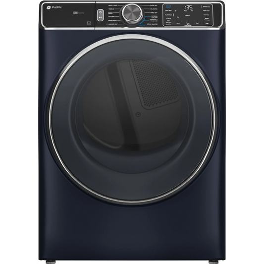 GE - PFD87GSPVRS - 28 Inch Front Load Smart Gas Dryer with 7.8 cu ft Capacity, Steam Cycle, Washer Link, Built In Wi-Fi, Steam Sanitize, Quick Dry, Reduce Static, Wrinkle Care, Damp Alert, 4 Way Venting, Reversible Door, Vent Notification