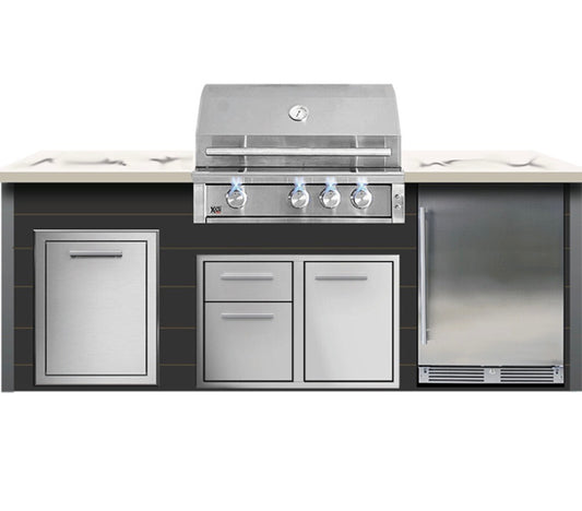 XO 32" XLT Designer Modular BBQ Island, Black (Appliances Included)