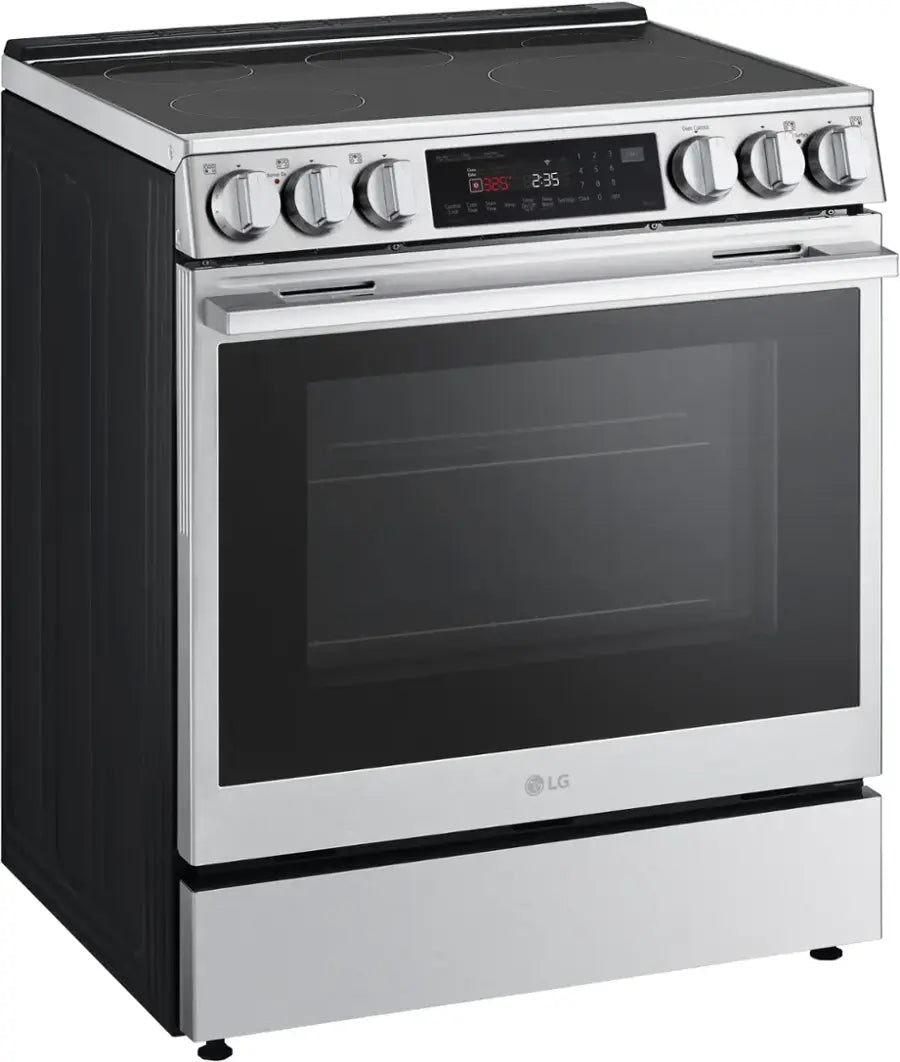 LG - LSIL6336XE- 6.3 Cu. Ft. Slide-In Electric Induction True Convection Range with InstaView and Flex Control Knobs - PrintProof Stainless Steel