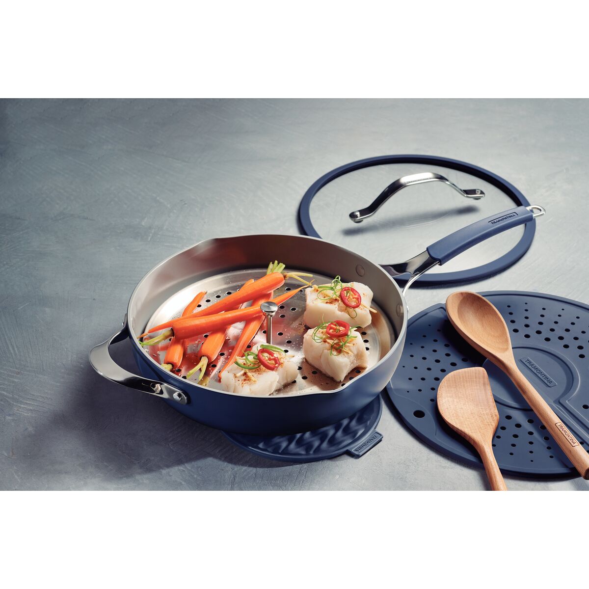 Tramontina - All in One Plus 7-Piece Kit with Ceramic Interior Coating and Silicone Exterior