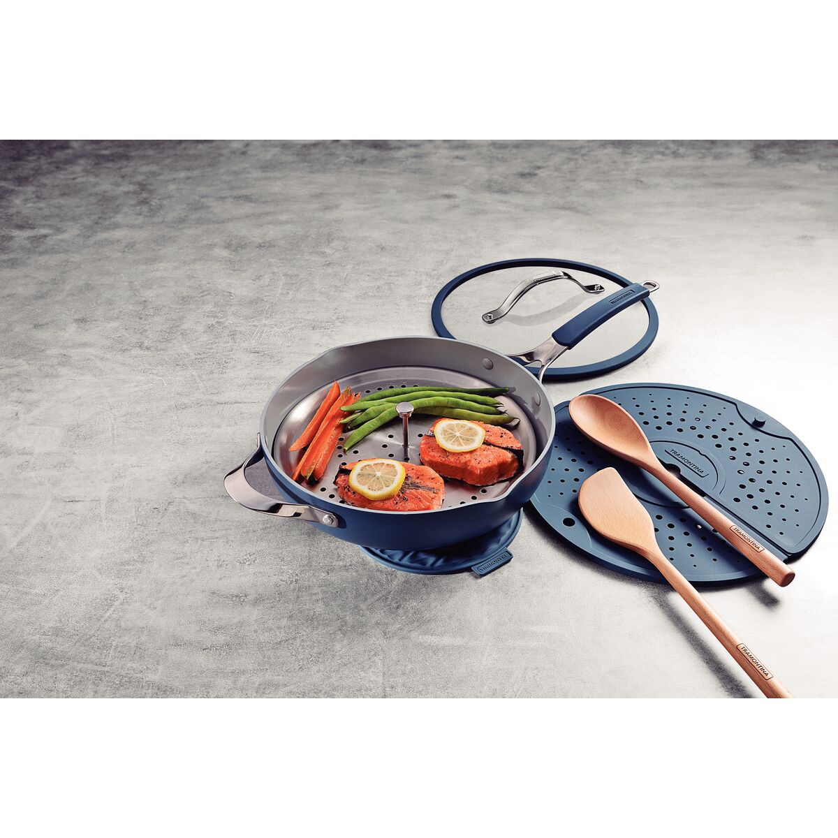 Tramontina - All in One Plus 7-Piece Kit with Ceramic Interior Coating and Silicone Exterior