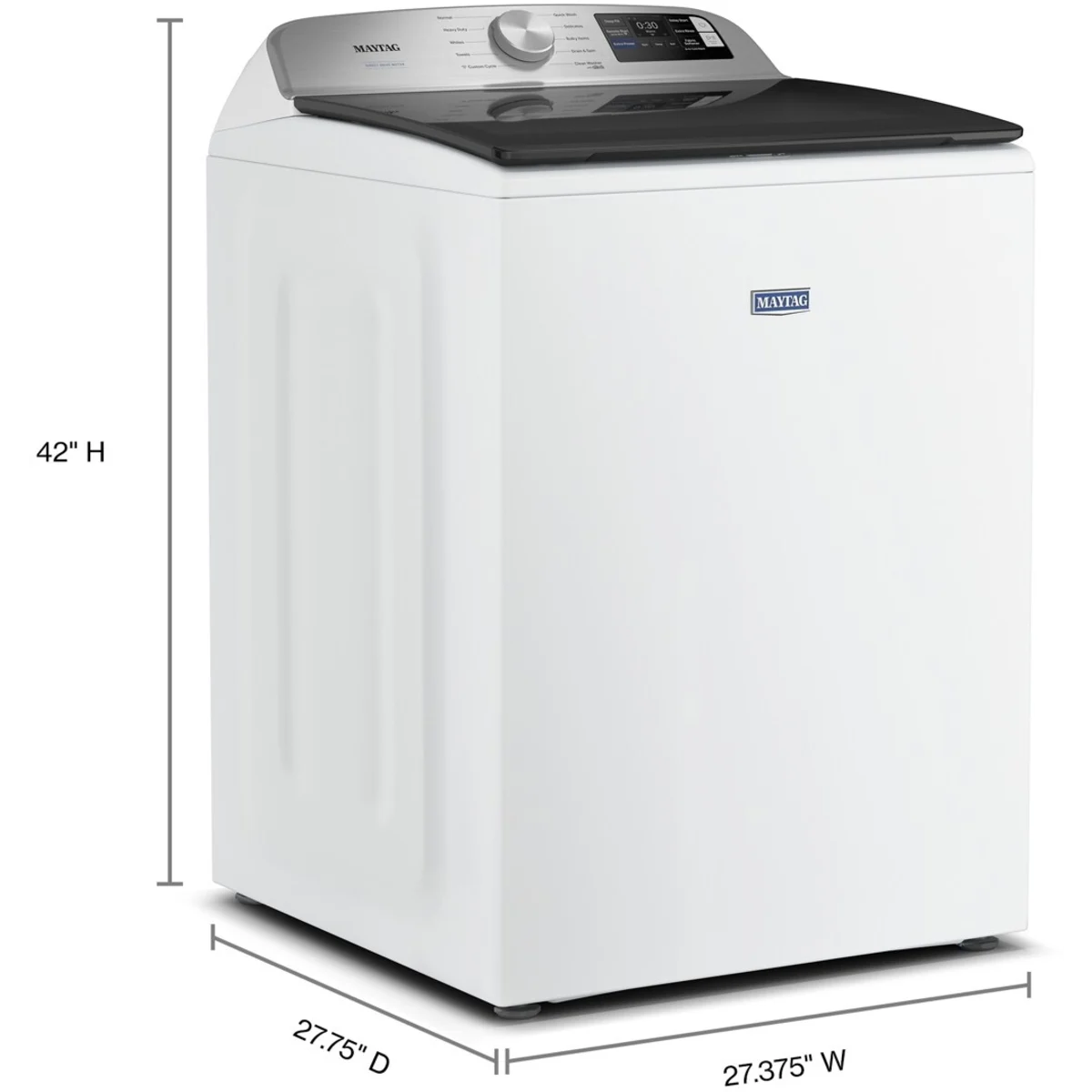 Maytag - MTW6200RW - 27 Inch Extra Power Smart Top Load Washer with 5.3 cu ft. Capacity, 10 Wash Cycles, 5 Temperature Settings, Auto Sensing, Power™ Impeller, and Clean Washer with Affresh® Cycle