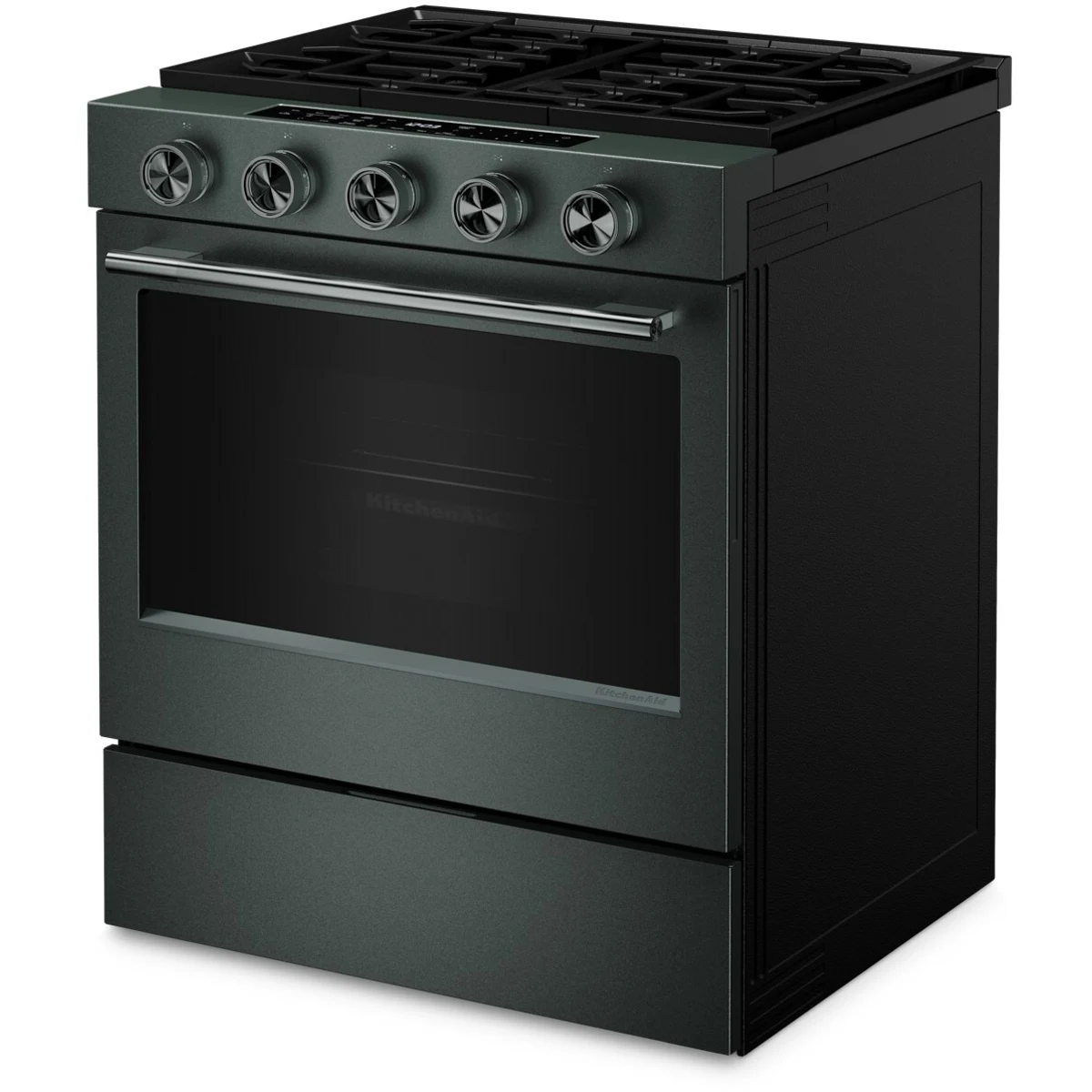 KitchenAid - KSGS530SJP - 30 Inch Slide-In Smart Gas Range with 5 Sealed Burners, 5.0 cu. ft. Oven Capacity, 2-in-1 Burner, Even-Heat™ True Convection, Rapid Boil, Continuous Cast-Iron Grates, Air Fry