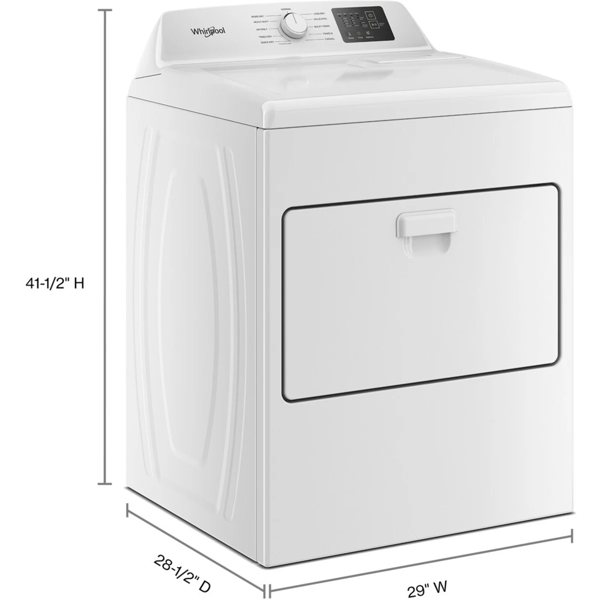 Whirlpool - WED4107SW - 29 Inch Electric Front Load Dryer with 7.0 cu ft. Capacity, 11 Dryer Cycles, 4 Temperature Settings, AutoSensing, Quick Dry, and Wrinkle Assist™ Option