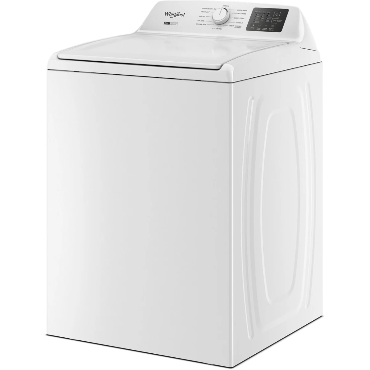 Whirlpool - WTW4107SW - 27 Inch Top Load Washer with 4.3 cu ft. Capacity, 12 Wash Cycles, 5 Temperature Settings, 2-in-1 Removable Agitator, Presoak Option, and Clean Washer with Affresh® Cycle