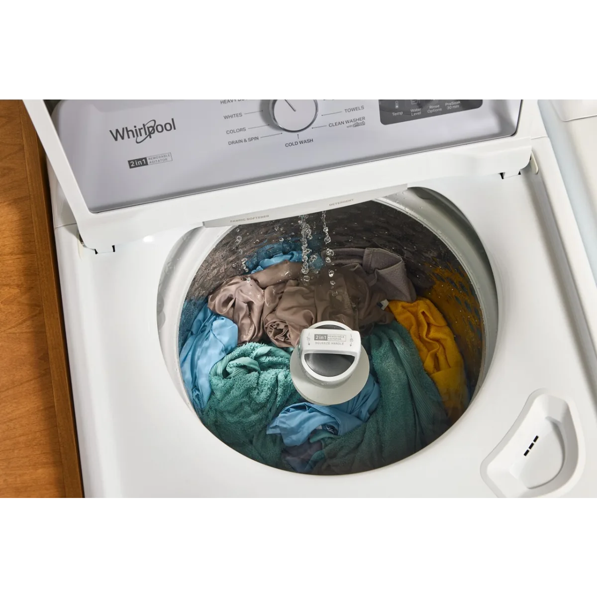 Whirlpool - WTW4307SW - 27 Inch Top Load Washer with 4.3 cu ft. Capacity, 12 Wash Cycles, 5 Temperature Settings, 2-in-1 Removable Agitator, Presoak Option, and Clean Washer with Affresh® Cycle
