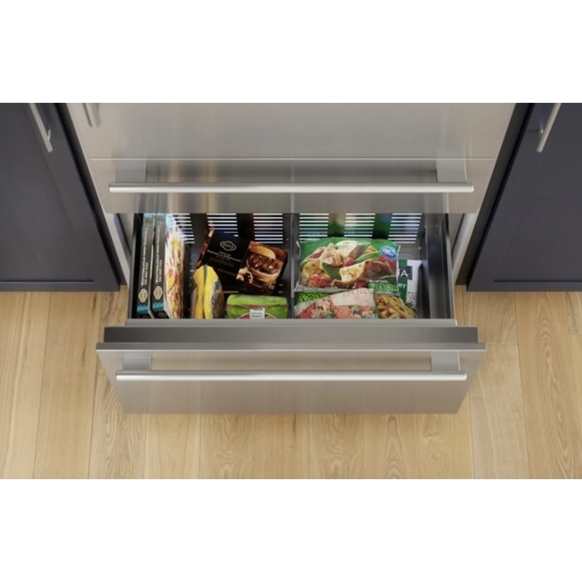 Thermador Freedom® Collection - T36BB110SS - 36 Inch Built-In Bottom Mount Smart Refrigerator with 19 cu. ft. Total Capacity, ThermaFlex™ Drawer, Internal Water Dispenser, and Ice Maker: Masterpiece Handle