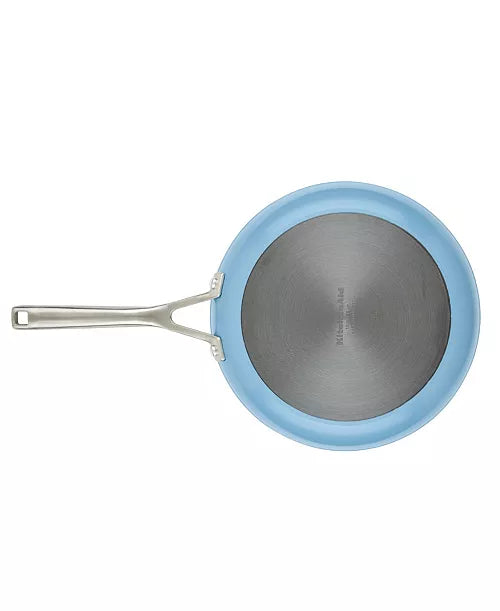 KitchenAid Anodized Ceramic Nonstick 9-Piece Aluminum Nonstick Cookware Set in Blue Velvet