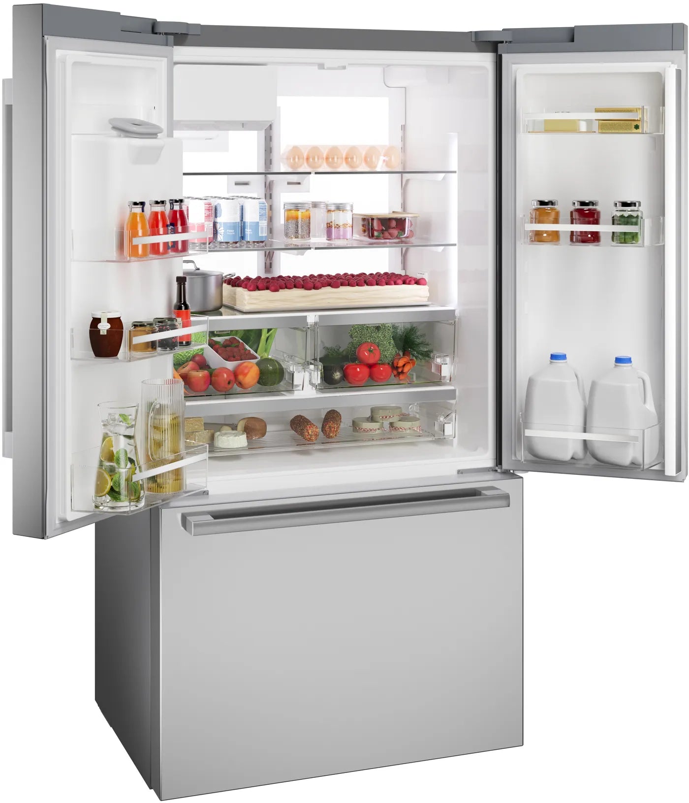 Bosch-B36CD80SNS- 800 Series 36" French 3-Door Stainless Steel Refrigerator, Anti-fingerprint, UltraClarityPro with VitaFresh