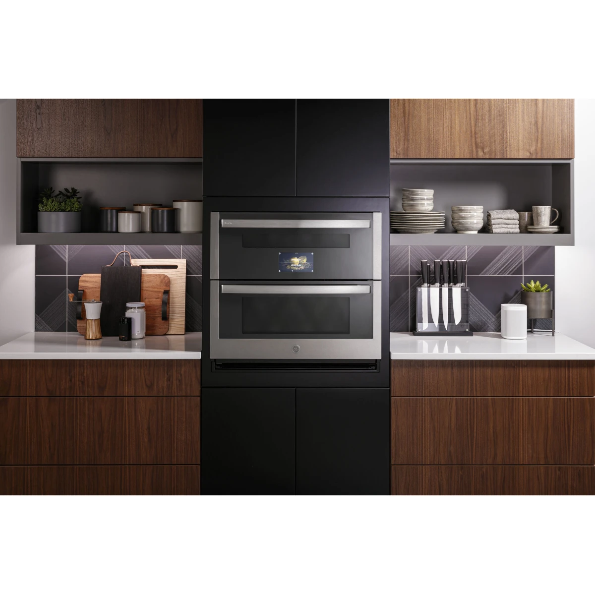 GE Profile - PTS9200SNSS - 30 Inch Double Smart Wall Oven with Twin Flex 5.0 Cu. Ft. Capacity, True European Convection with Precise Air, Self-Clean with Steam Clean Option, Smart Connectivity, Proof Mode, Temperature Probe, and Star-K Certified