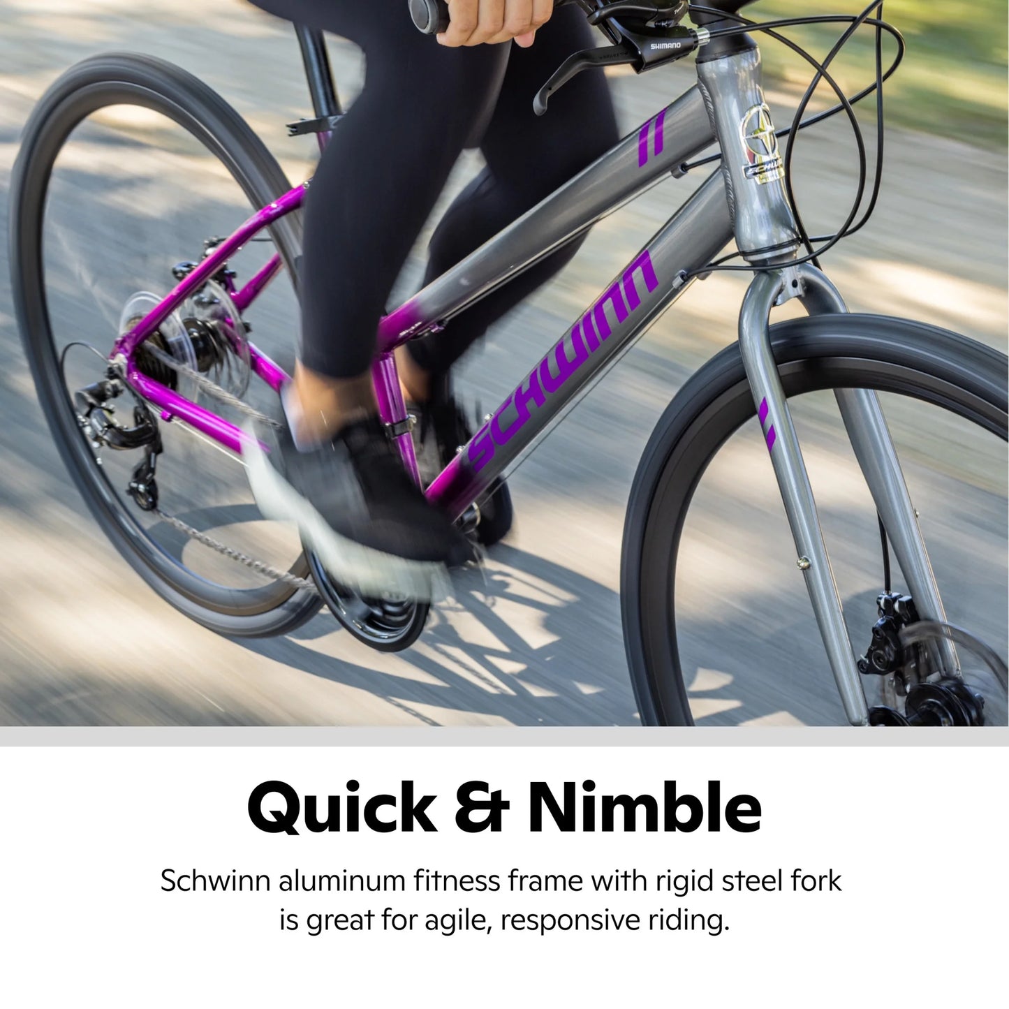 Schwinn Circuit Hybrid Fitness Bike, 700c Wheel, 21 Speeds, Gray / Purple