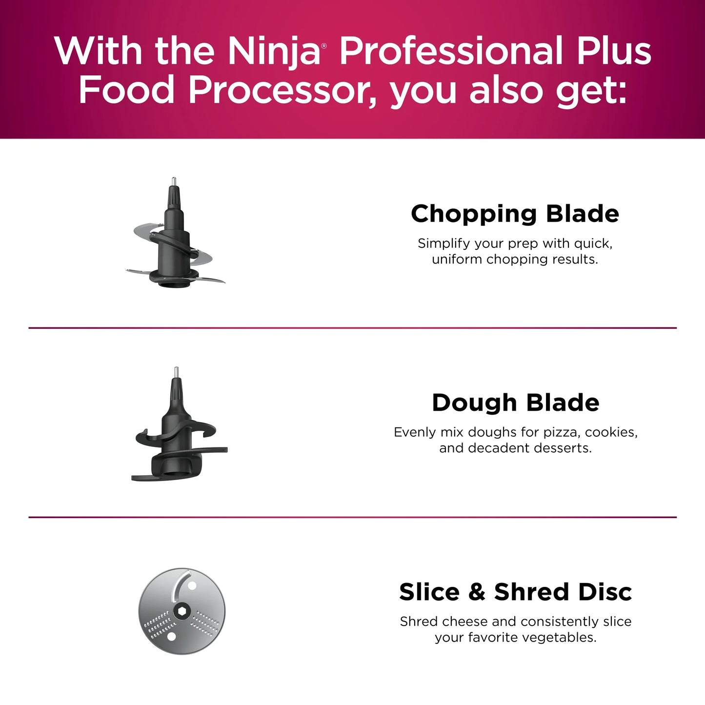 Ninja Professional - 9 Cup Food Processor, 1000 Watts, Auto-iQ 4 Presets, BN601 Silver
