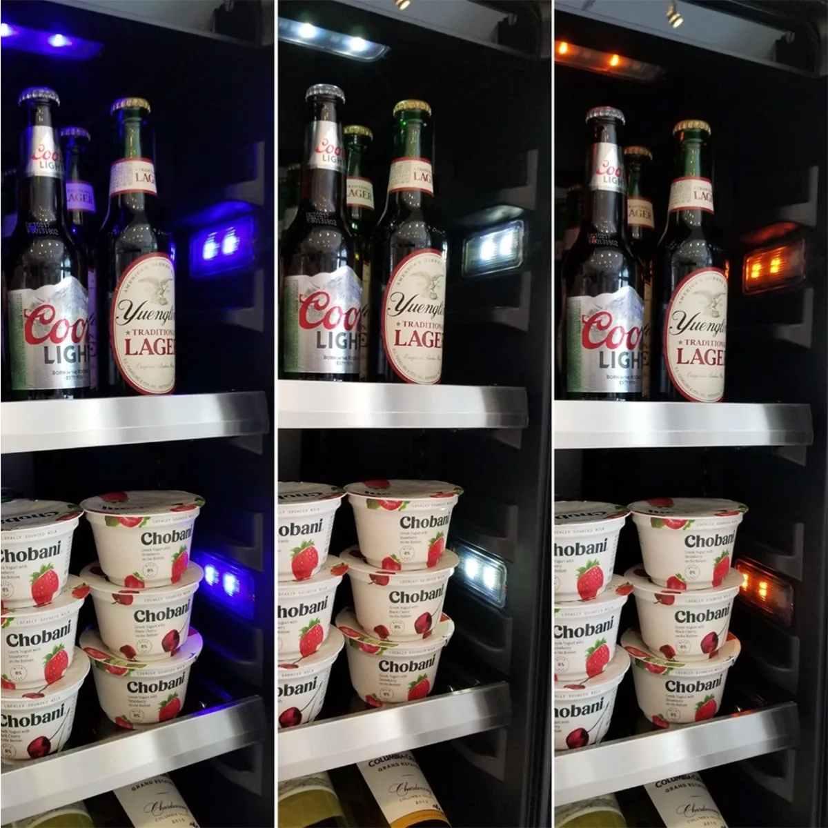 XO - XOU24BCGSR - 24 Inch Beverage Center with Glass Shelves, Tri-Color LED Interior Lighting, Secure Door Lock, Digital Temperature Controls, Sabbath Mode, Wine Cradle Included and Handle Options Included: Right Hinge, Glass Door