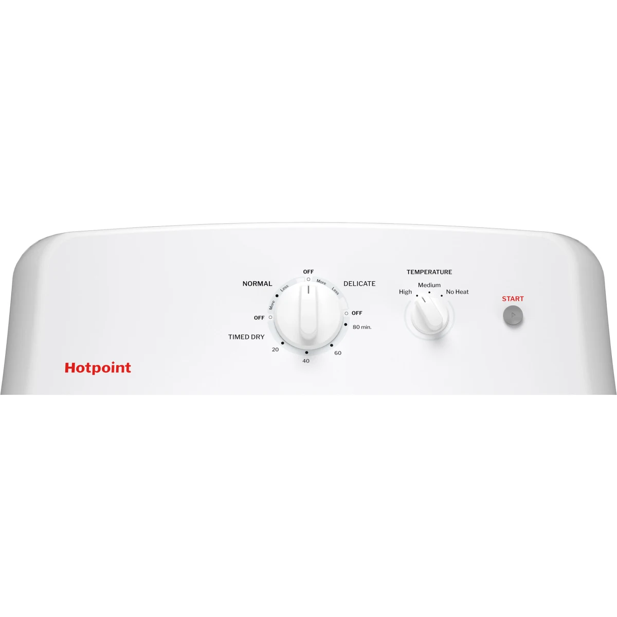 Hotpoint - HTX26GASWWW - 27 Inch Top Load Gas Dryer with 7.2 cu ft Capacity, Auto Dry, Powerful Venting, Large Diffuser, Aluminized Drum, Reversible Dryer Door, Shallow Depth Design and Up Front Lint Filter