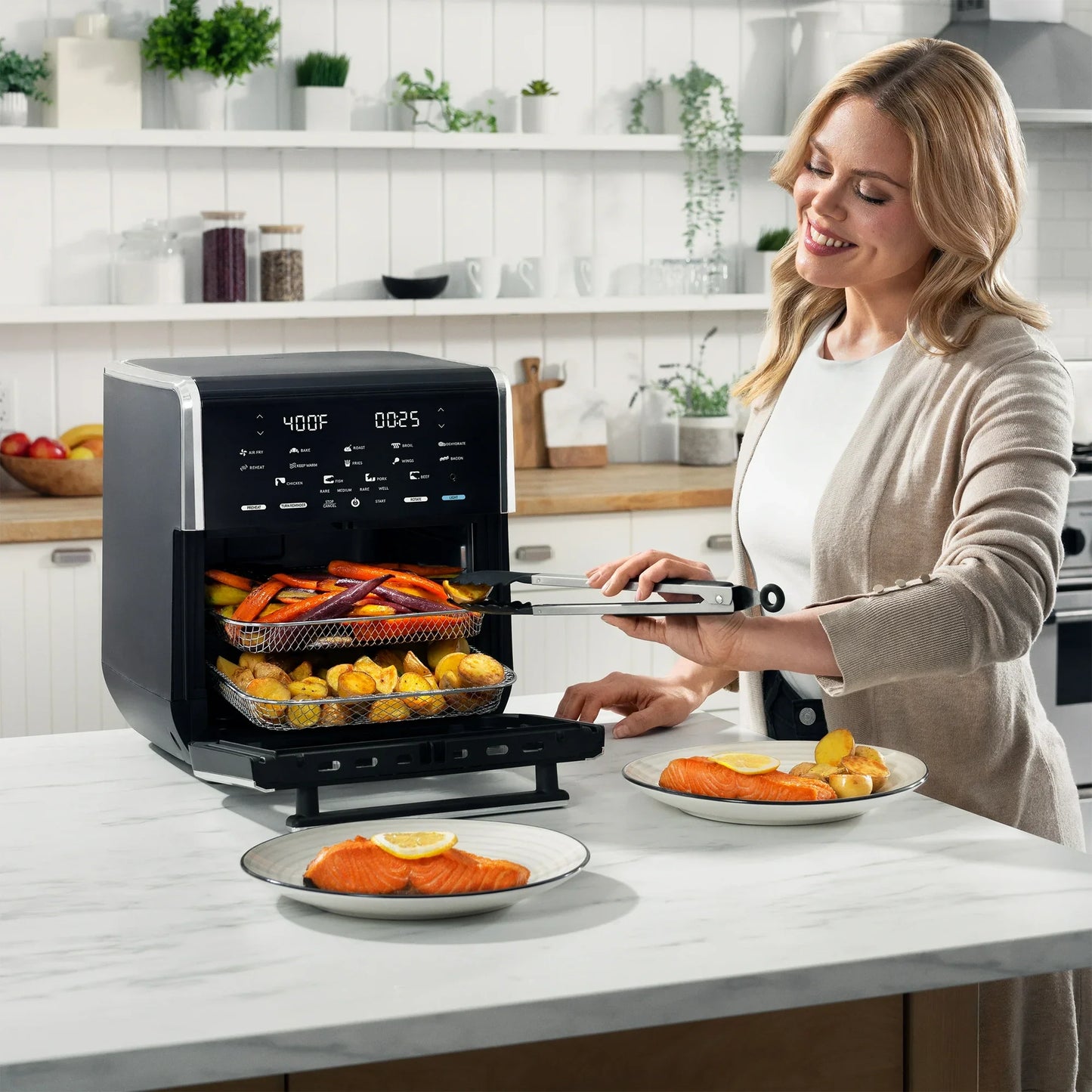 Gourmia All-in-One 14-Quart Air Fryer, Oven, Rotisserie, Dehydrator