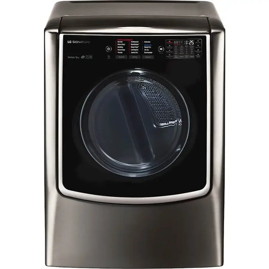 LG - DLGX9001V - SIGNATURE 9.0 Cu. Ft. Smart Electric Dryer with Steam and Sensor Dry - Black Stainless Steel