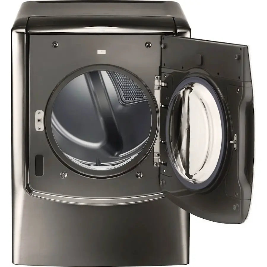 LG - DLGX9001V - SIGNATURE 9.0 Cu. Ft. Smart Electric Dryer with Steam and Sensor Dry - Black Stainless Steel