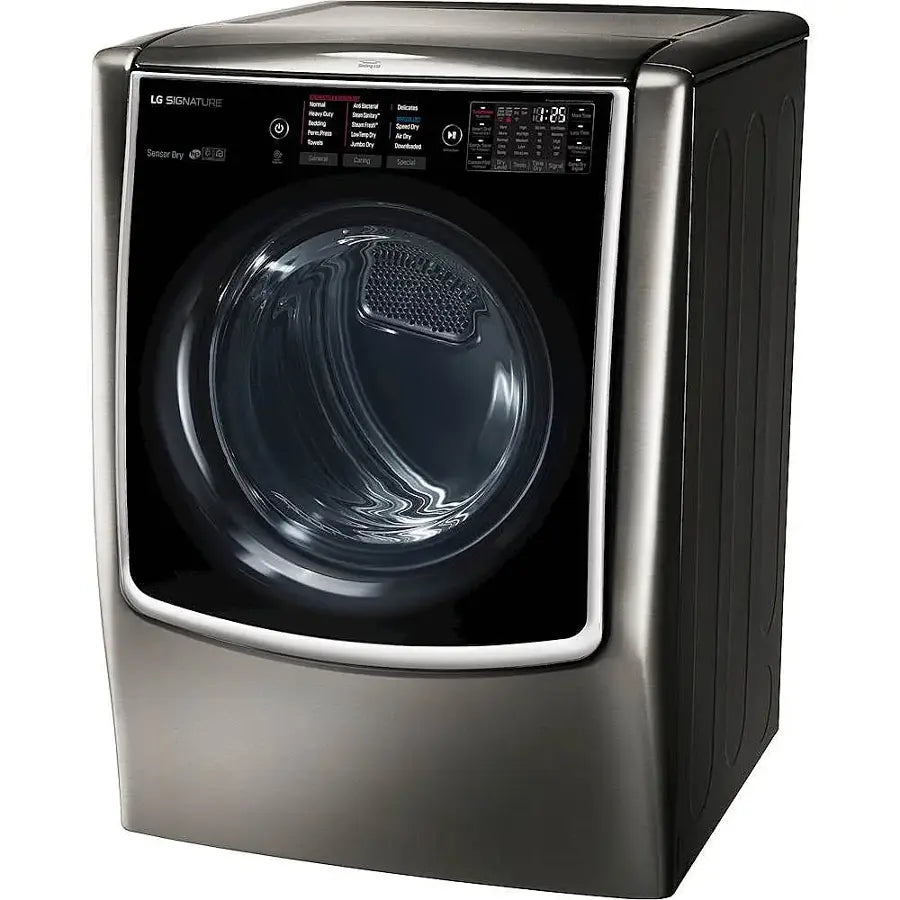 LG - DLGX9001V - SIGNATURE 9.0 Cu. Ft. Smart Electric Dryer with Steam and Sensor Dry - Black Stainless Steel