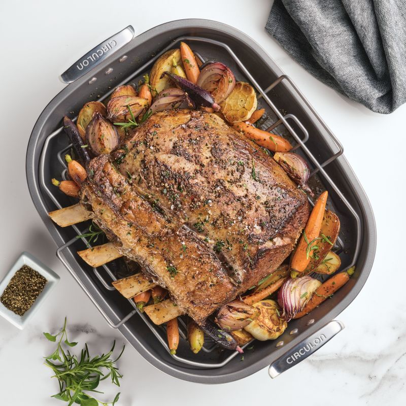Cirulon - Nonstick 18-inch by 15-inch Oval Roaster with Rack