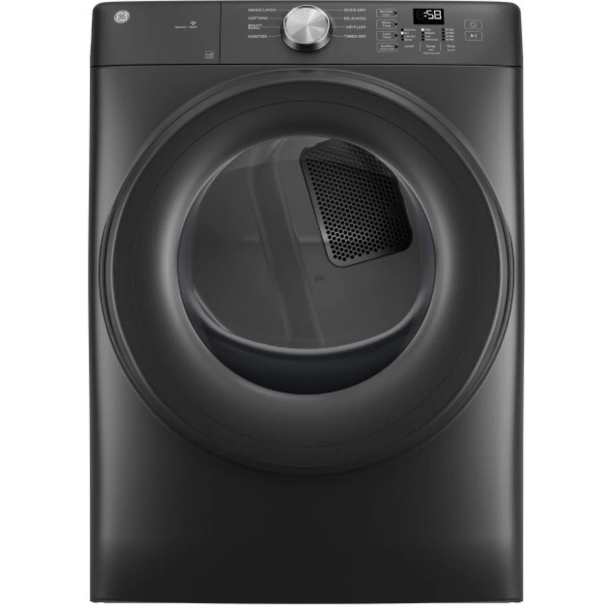 GE - GFD35GSPYDS - 28 Inch Smart Front Load Gas Dryer with 7.8 cu ft Capacity, Sanitize Cycle, Smart HQ, Wrinkle Care, Reversible Door, Damp Alert, 4 Way Venting, ADA Compliant and Energy Star Certified