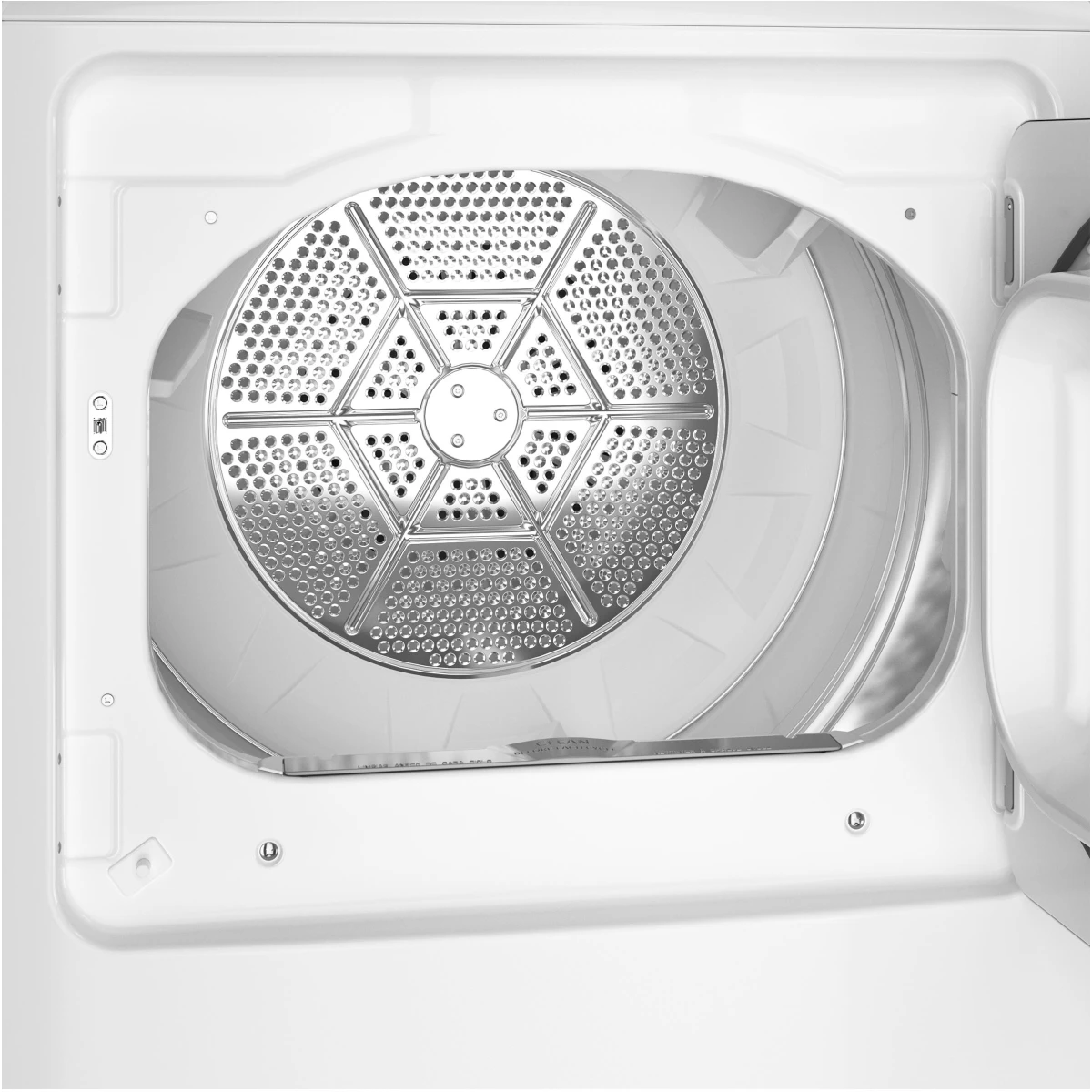 Hotpoint - HTX26GASWWW - 27 Inch Top Load Gas Dryer with 7.2 cu ft Capacity, Auto Dry, Powerful Venting, Large Diffuser, Aluminized Drum, Reversible Dryer Door, Shallow Depth Design and Up Front Lint Filter