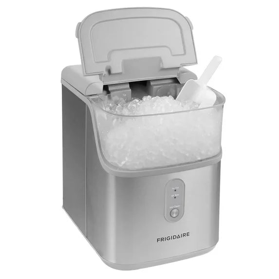 Frigidaire - 33 lbs. Premium Nugget Portable Ice Maker 8.7 in. Wide in Stainless Steel