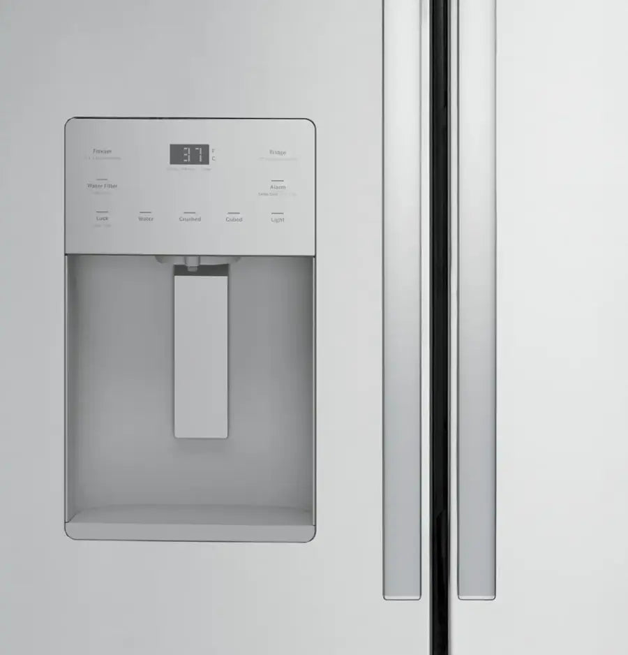 GE -GFE26JYMFS- 25.6 Cu. Ft. French Door Refrigerator with Space-Saving Ice Maker - Stainless Steel