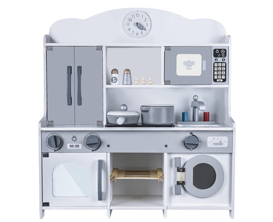 Kabi - Play Kitchen Set for Kids, Wooden Kitchen Playset Toys for 3 Year Old and Up Kids Kitchen Accessories Cooking Pots and Pans, Birthday Gifts Mini Kitchen for Girls Boys Ages 4 5 6 7 8