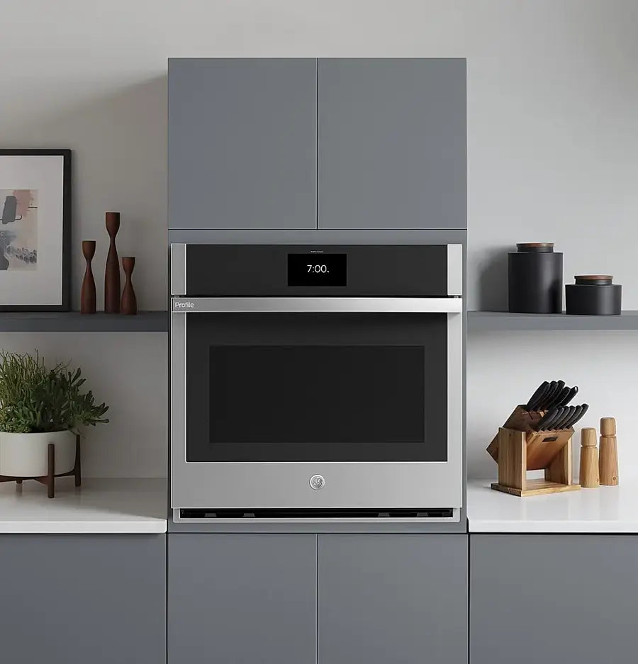 GE Profile-PTS7000SNSS- 30" Smart Built-In Single Electric Convection Wall Oven with Air Fry & Precision Cooking - Stainless Steel