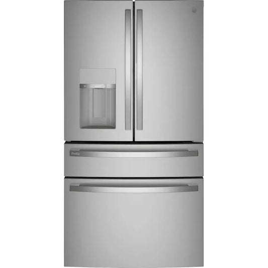 GE Profile -PVD28BYNFS- 27.9 Cu. Ft. 4-Door French Door Smart Refrigerator with Hands-Free AutoFill - Stainless Steel