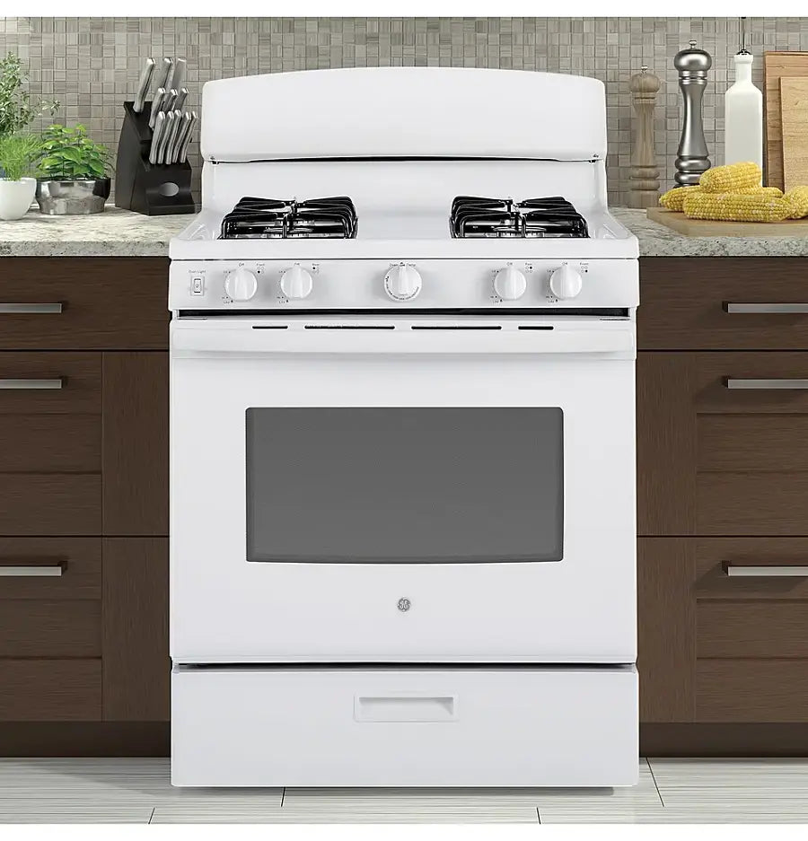 GE -JGBS30DEKWW- 4.8 Cu. Ft. Freestanding Gas Range - White