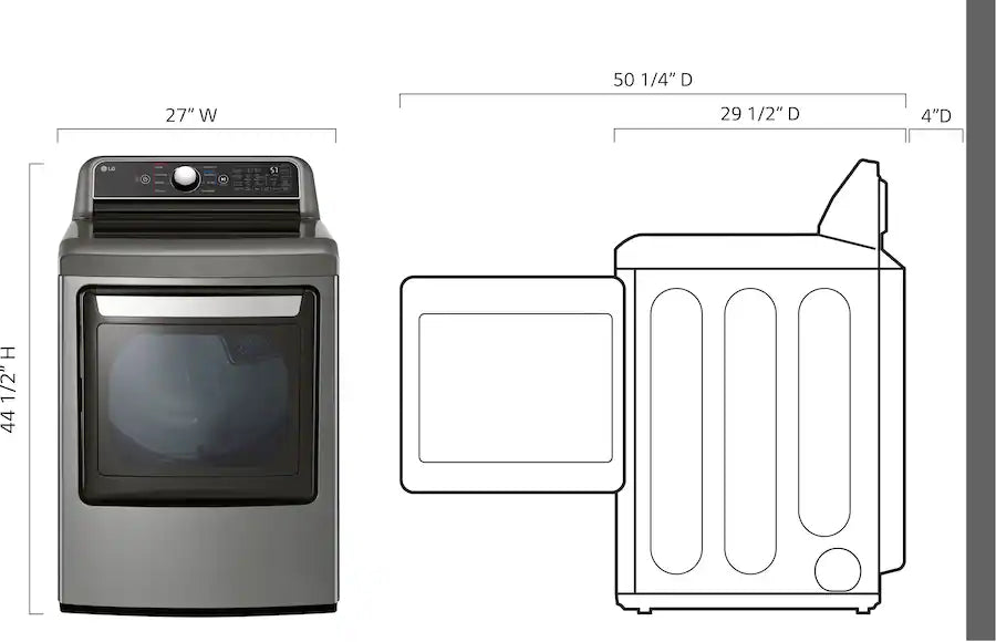 LG - DLE7400VE - 7.3 Cu. Ft. Smart Electric Dryer with EasyLoad Door - Graphite Steel