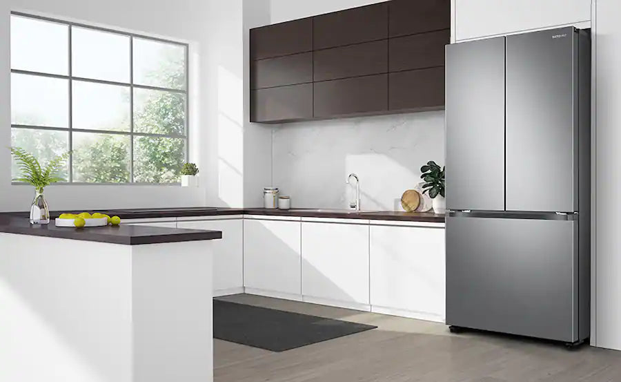 Samsung - RF25C5551SR - 25 cu. ft. 3-Door French Door Smart Refrigerator with Beverage Center - Stainless Steel