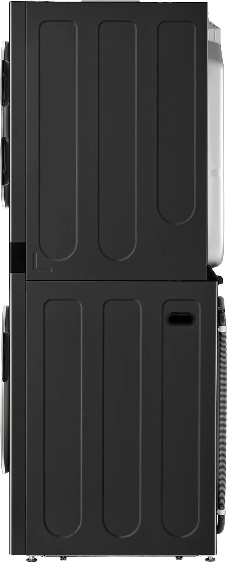LG - WKEX200HBA - 5.0 Cu. Ft. HE Smart Front Load Washer and 7.4 Cu. Ft. Electric Dryer WashTower with Steam and Center Control - Black Steel