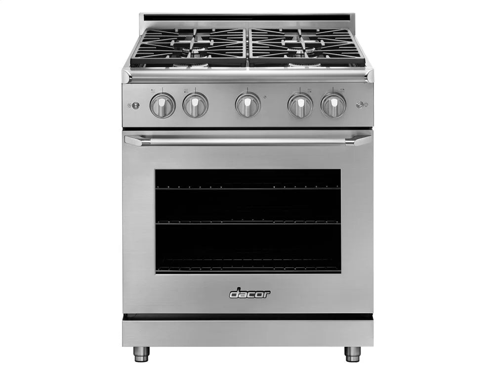 Dacor Professional - HGER30SNG - 30 Inch Epicure Gas Range with SimmerSear™ Burners, Illumina™ Knobs, Smart Flame™, 5.2 Cu. Ft. Capacity, Three-Part Convection