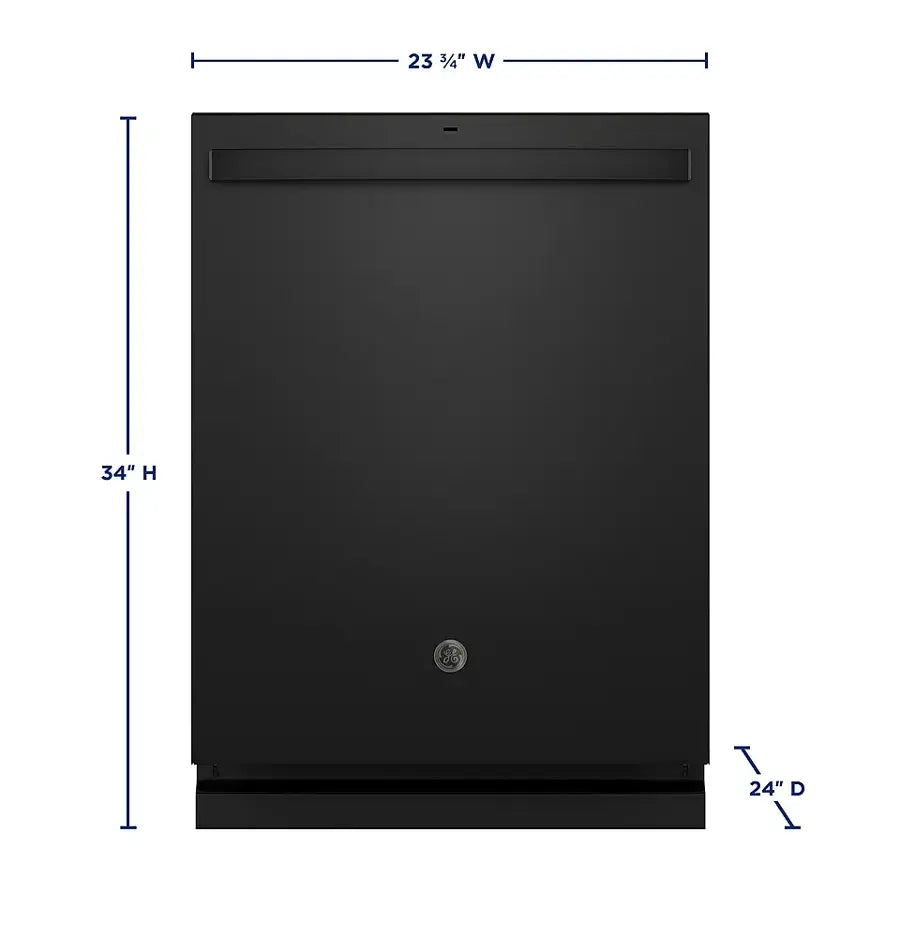 GE - GDT645SGNBB - 24" Top Control Built-In Stainless Steel Tub Dishwasher with 3rd Rack, Sanitze Cycle and 45 dBA - Black