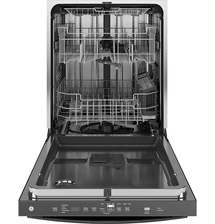 GE - GDT645SGNBB - 24" Top Control Built-In Stainless Steel Tub Dishwasher with 3rd Rack, Sanitze Cycle and 45 dBA - Black