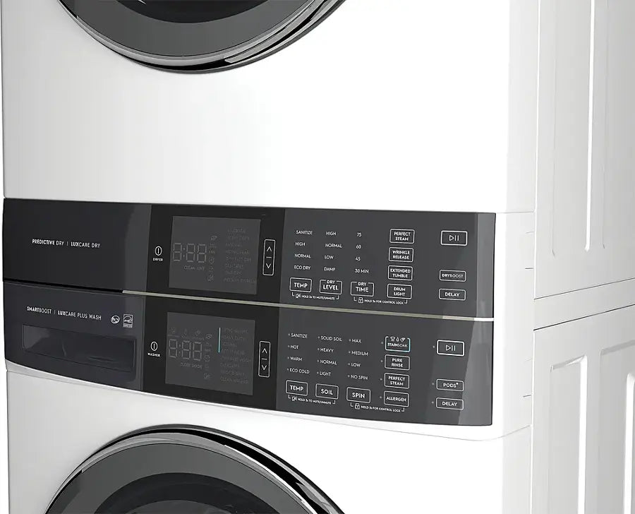 Electrolux - ELTE7600AW -Laundry Tower Single Unit Front Load 4.5 Cu. Ft. Washer & 8 Cu. Ft. Electric Dryer - White