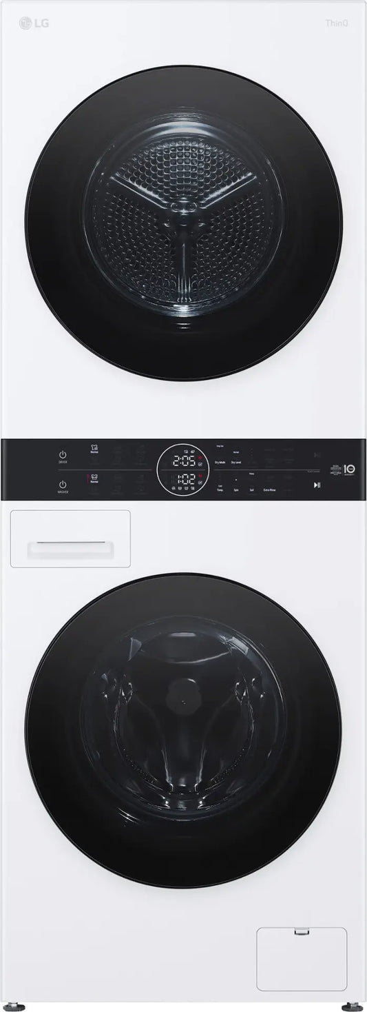 LG -WKHC152HWA - 2.4 Cu. Ft. HE Smart Front Load Washer and 4.2 Cu. Ft. Electric Dryer WashTower wSteam and Ventless Heat Pump Technology - White