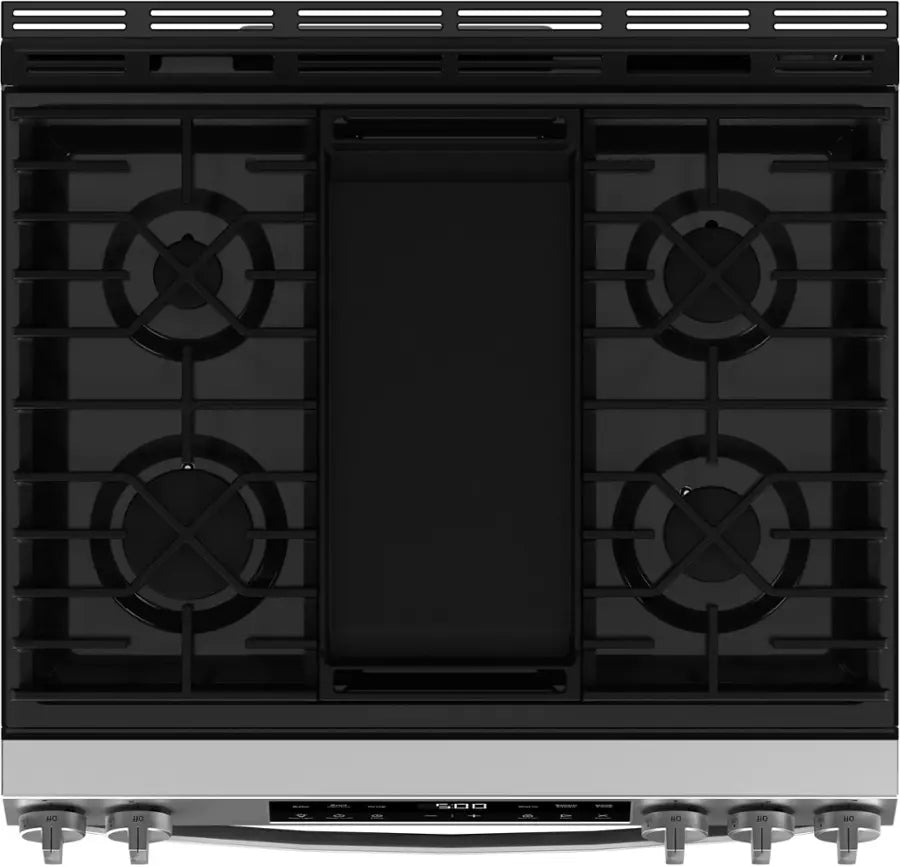 GE -GGS500SVSS-5.3 Cu. Ft. Slide In Gas Range with Steam Cleaning and Crisp Mode - Stainless Steel