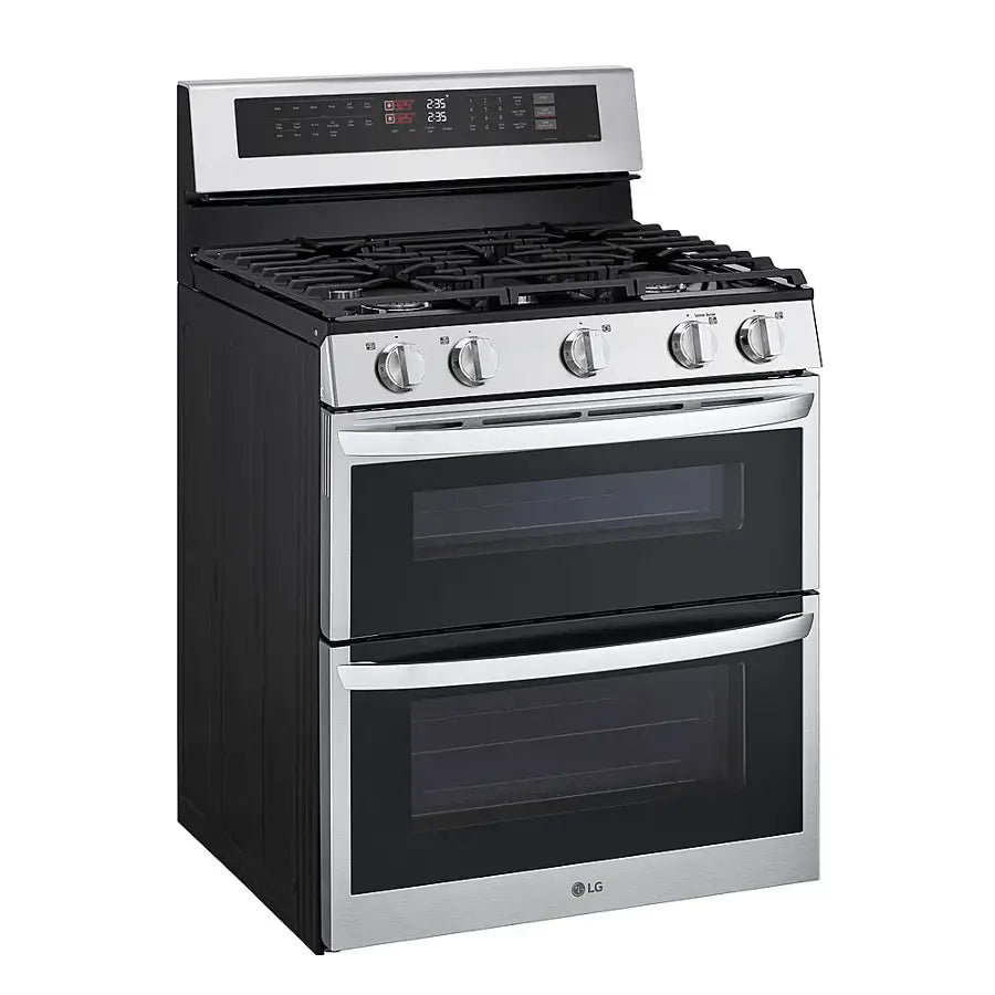 LG -LDGL6924S- 6.9 Cu. Ft. Freestanding Double Oven Gas True Convection Smart Range with EasyClean and Air Fry - Stainless Steel