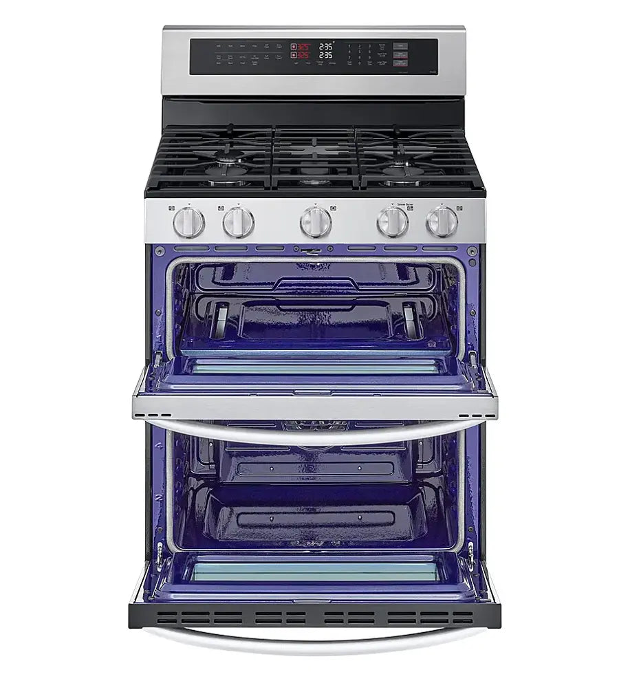 LG -LDGL6924S- 6.9 Cu. Ft. Freestanding Double Oven Gas True Convection Smart Range with EasyClean and Air Fry - Stainless Steel